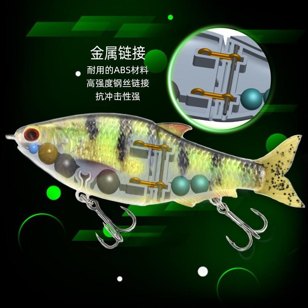 Luya Bait Soft Tail Two-Section Vib Fishing Simulation Bait S-Shaped Swimming Bait Luya Abs Plastic Fishing Gear