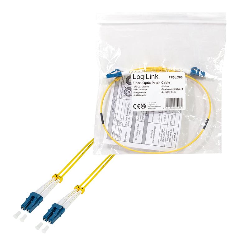 LogiLink OS2 9/125µ LC-LC duplex fiber optic cable 0.5 m 100 Gbit/s