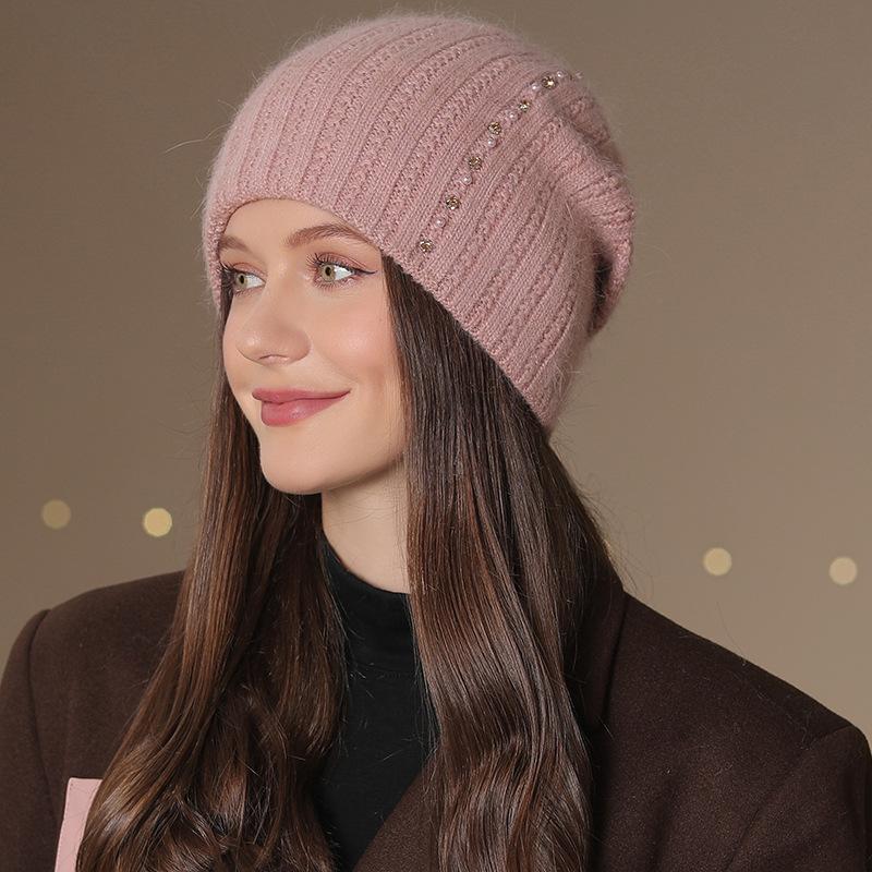 Новая женская зимняя шапка, модная декоративная шапка-бини, теплая зимняя шапка для женщин, повседневная уличная вязаная шапка