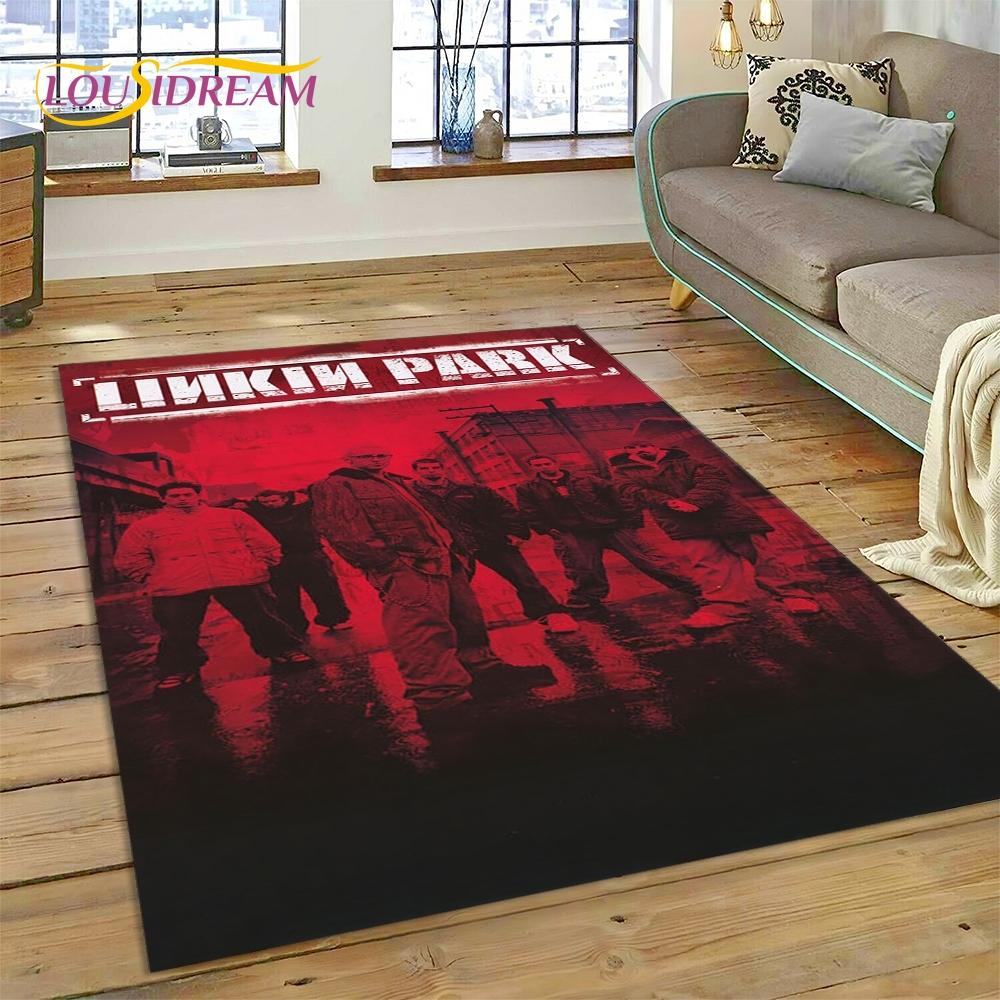 3D Retro Rock Band 3D L-Linkin-Park Rug Carpet for Living Room Bedroom Home Decor,Floor Mat Non-slip Decoration for Sofa Doormat