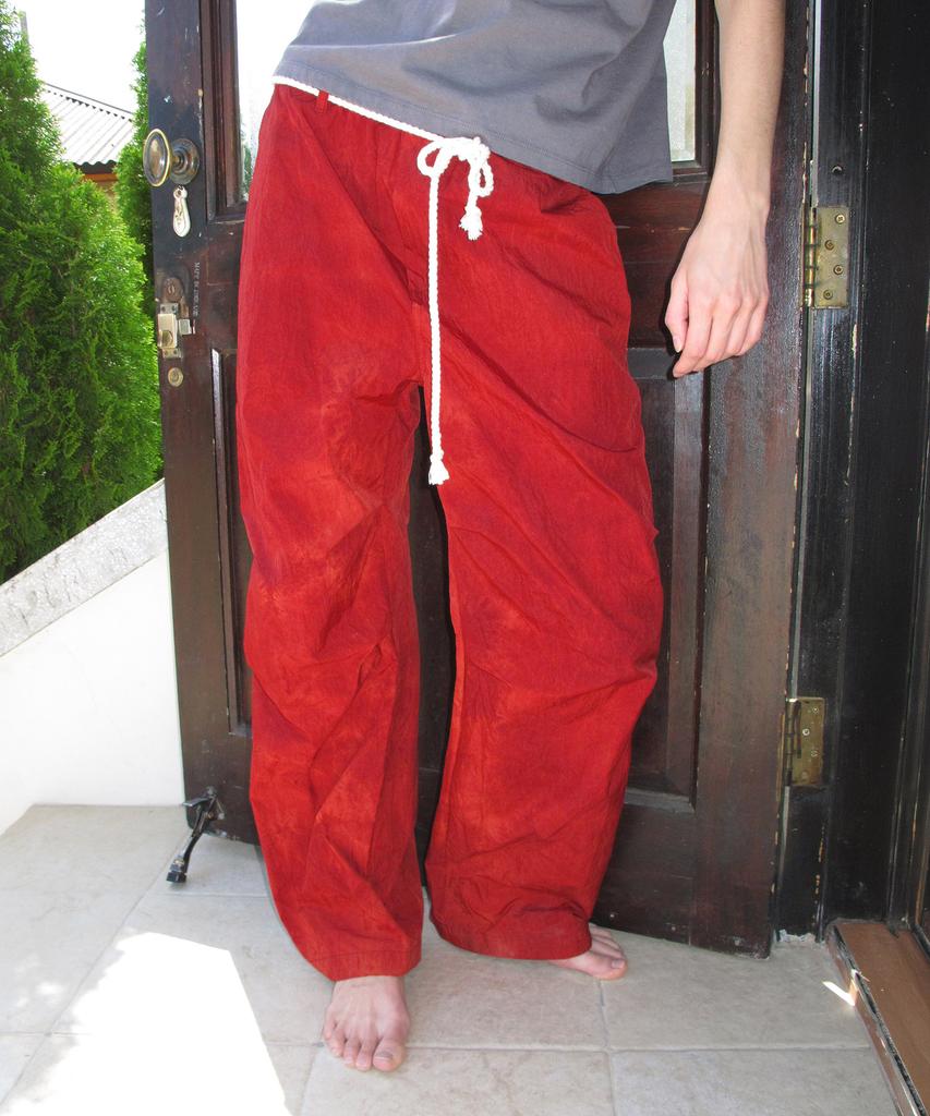 CENTAUR.KR Tie-Dye Nylon Banding Pants_Red