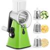 Rotary Cheese Grater with Handle, Kitchen Mandoline Vegetable Slicer with 3 Replaceable Stainless Steel Blades, for Nuts, Chocolate, Cheese