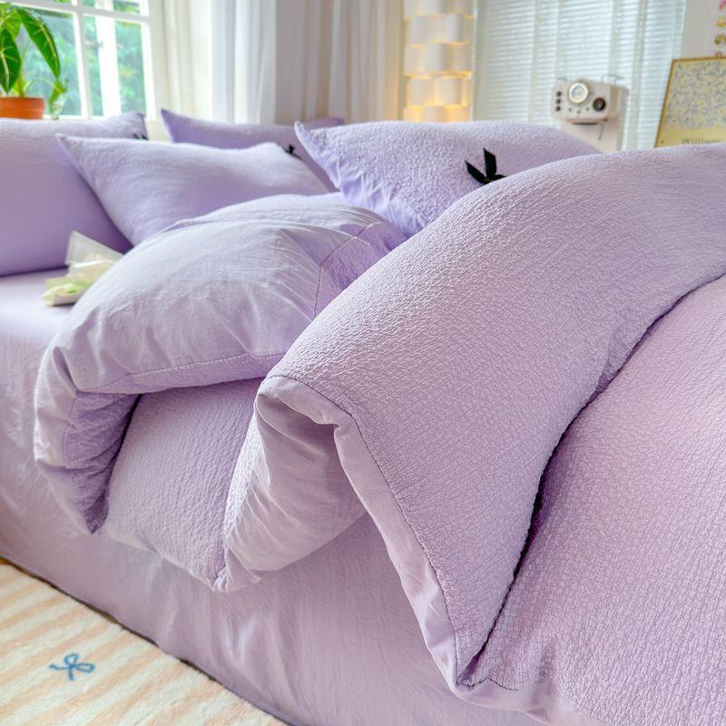 Популярный комплект пододеяльников Ins Bubble Washing Постельное белье Простыня Однотонная простыня для студенческого общежития для девочек