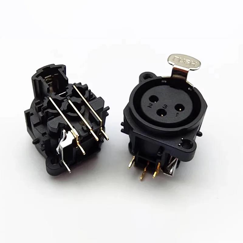 5/20/100PCS 3Pins XLR Connector Black Plastic Male/Female Connector XLR Jack Socket Speaker Plug with PUSH Button Plug Connectors 4