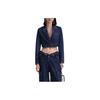 Solid Color Suit Jacket With Long Sleeves Women Jackets Blue SWF343T00600