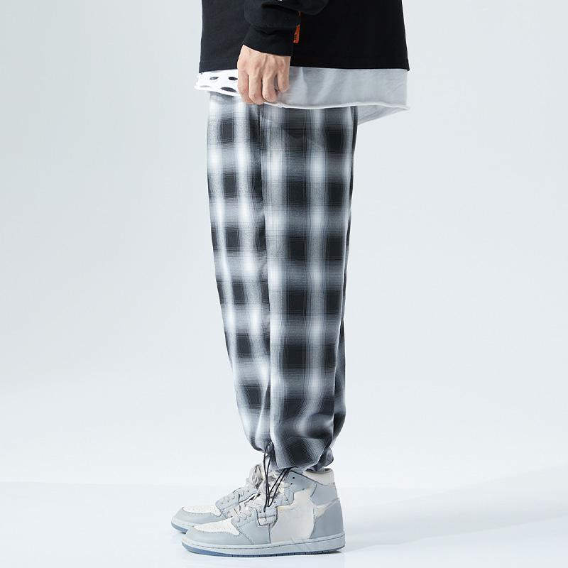 Fashion2XL-8XLМужские брюки Новая осень Спортивные брюки больших размеров Мужские брюки Большие размеры Полосатые клетчатые брюки с полосками на щиколотке Повседневные брюки