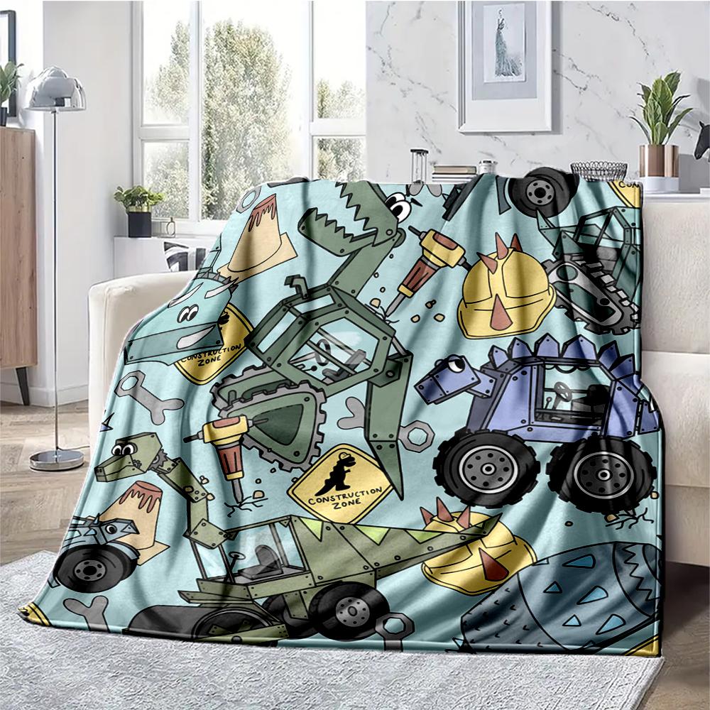 Cute cars Theme Printed Blanket - Perfect for Couch, Bed, Travel & Outdoor Use | Machine Washable, Cozy & Durable.