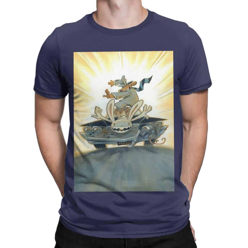 Sam And Max Hit The Road Paintng Graphic Funny 100 Cotton Tshirt Sam And Max Hit The Road Tees Tops For Unisex