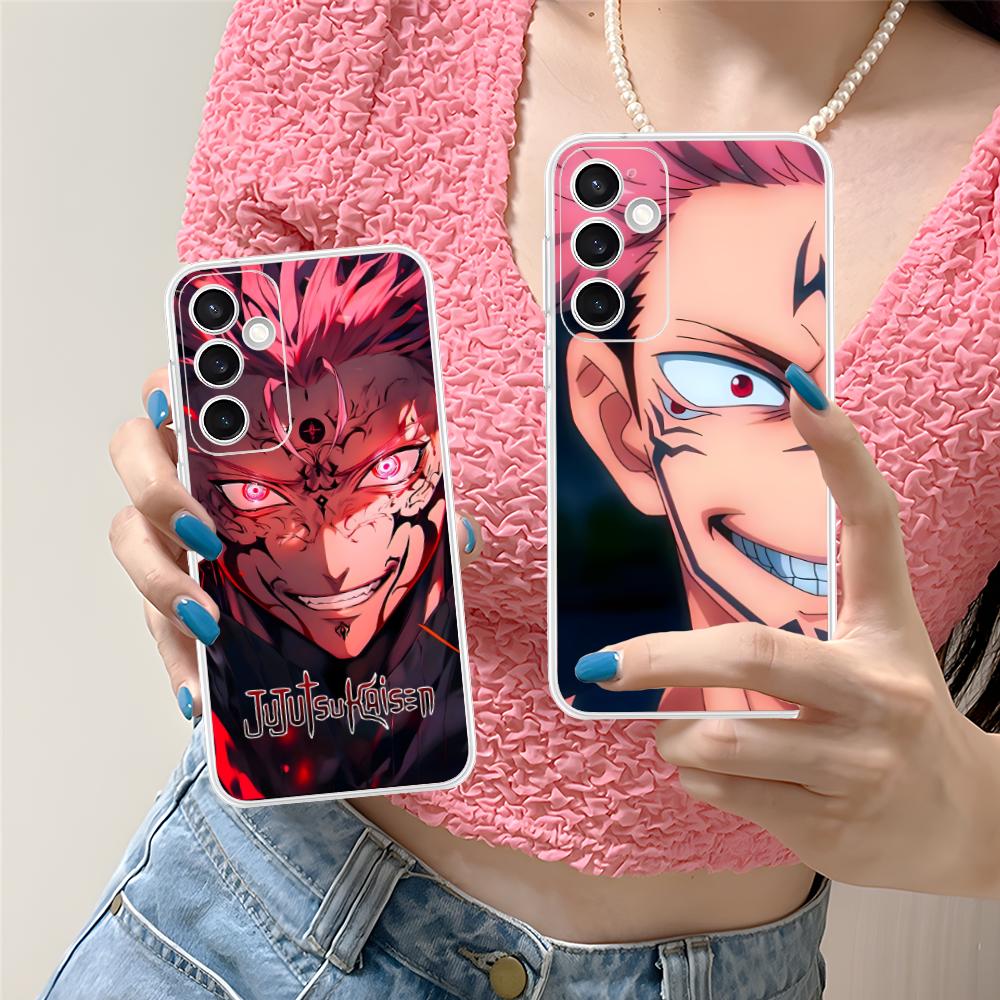 Чехол для мобильного телефона Jujutsu Kaisen Сукуна для Samsung Galaxy S25 S24 S23 S22 S21Plus FE Ультрапрозрачный Цветной Чехол Красивый Роскошный