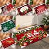 1 Piece Holiday Carpet Santa Claus and Elk Welcome Door Mat 100% Polyester Home Decoration Rug Atmosphere Full Bedroom Carpets