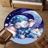 1PC Elephant Moon Star Round Chair mat Area Rug - Non-Slip, Floor Mat for Office, Bedroom, home decor Christmas Gift c0528039