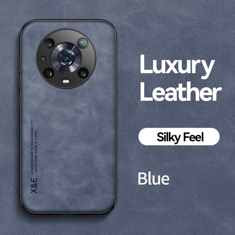 KEYSION Luxury Leather Case for HONOR Magic 4 Pro 5 Pro Soft Silicone Shockproof Phone Back Cover for Huawei Honor Magic5 Pro 5G