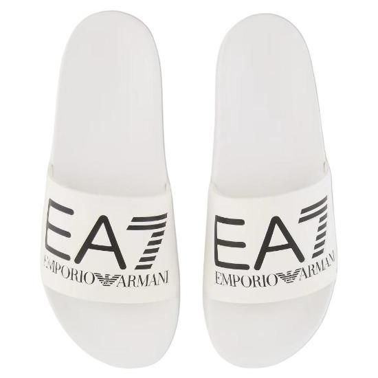 Emporio Armani EA7 Плоские сандалии-шлепанцы с открытым носком Унисекс Обувь Белый 7X000108AF15118U0001