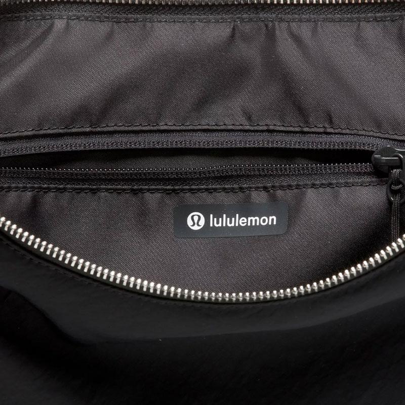 Lululemon Logo Pleated Design Nylon Crossbody Handbag Regular Women handbag Black LW9FP9S-4780