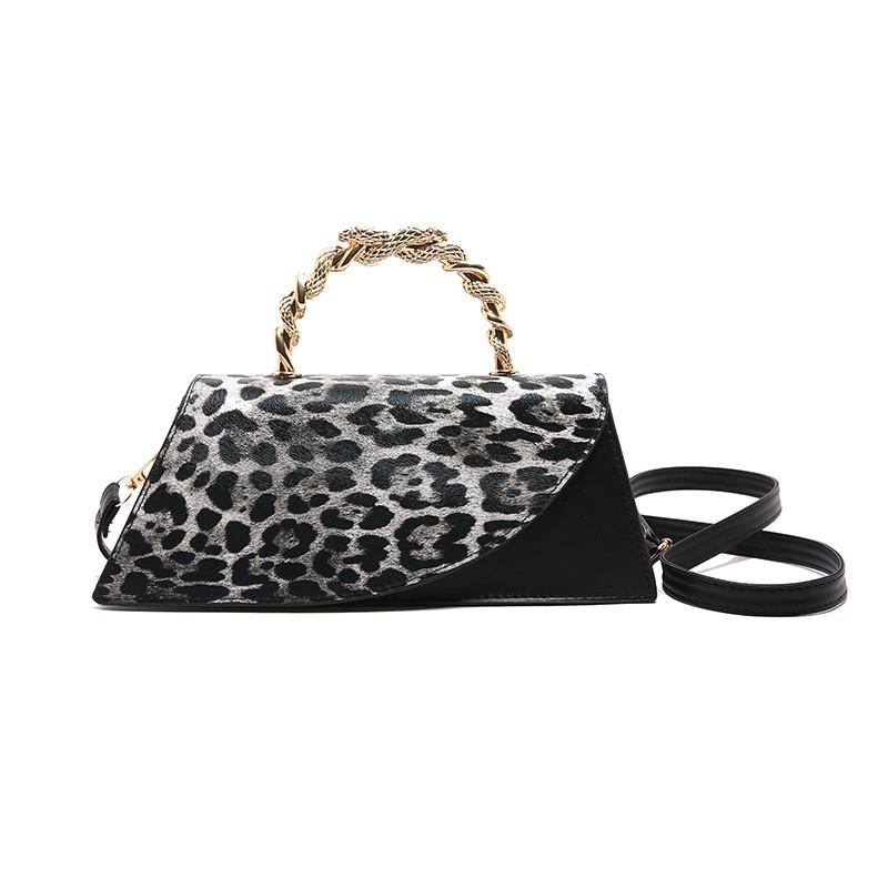 Vintage Style Animal Print Mini Pu Handbag With Inner Phone Pocket For Casual Outings