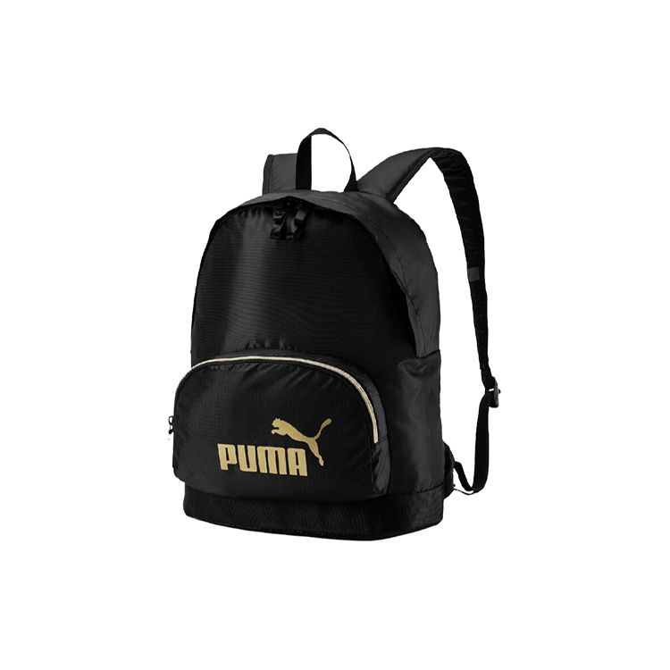 Puma Logo Sports Fabric Backpack Medium Unisex Backpacks Black 075716-03