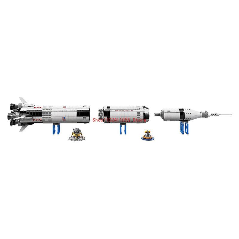 В наличии 37003 Apollo Saturn V Space Launch 60003 Apollo 11 Moon Space Rocket Lunar Lander Model Building Blocks Toy 10266 21309
