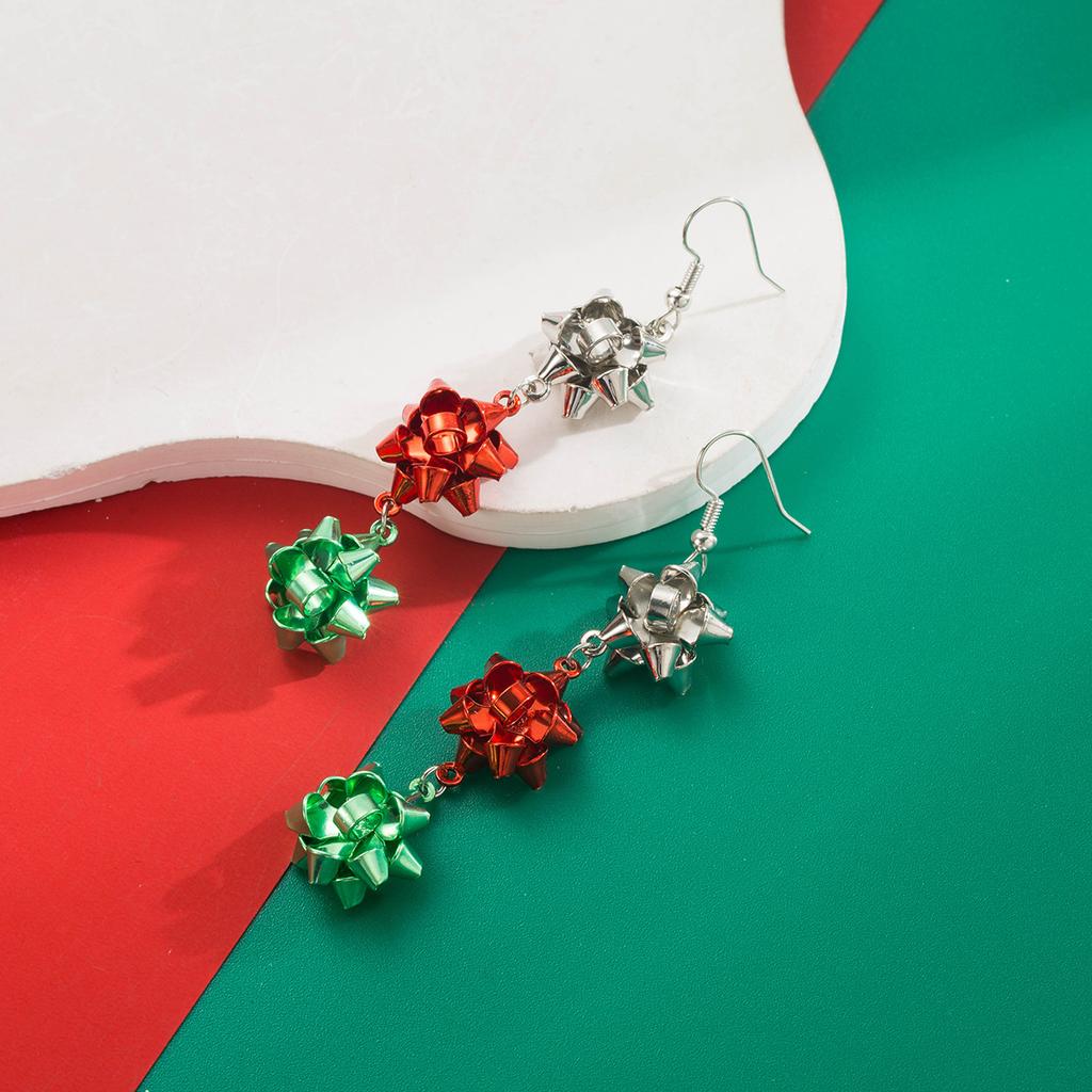 Рождественские серьги для женщин Модные Универсальные Цветные Серьги-крючки в виде снежинок, колокольчиков, лампочек, капель масла