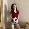 Летняя новая женская мода шикарный сексуальный однотонный низ рубашки интригующий кроссовер два вида одежды трикотажный топ с короткими рукавами для женщин