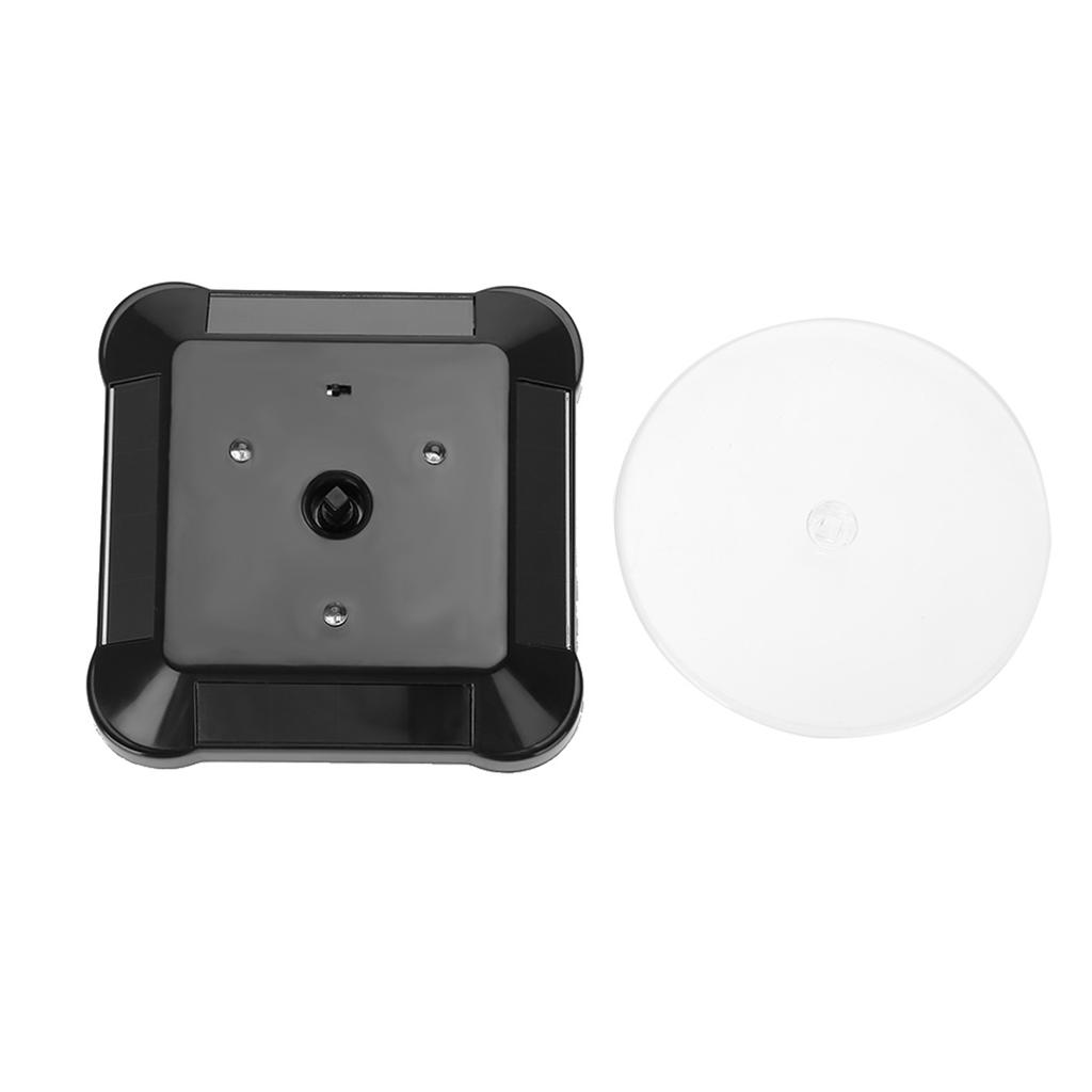 Солнечная витрина 360 вращающийся поворотный стол часы телефон ювелирные изделия дисплей стенд светодиодный свет (черный)