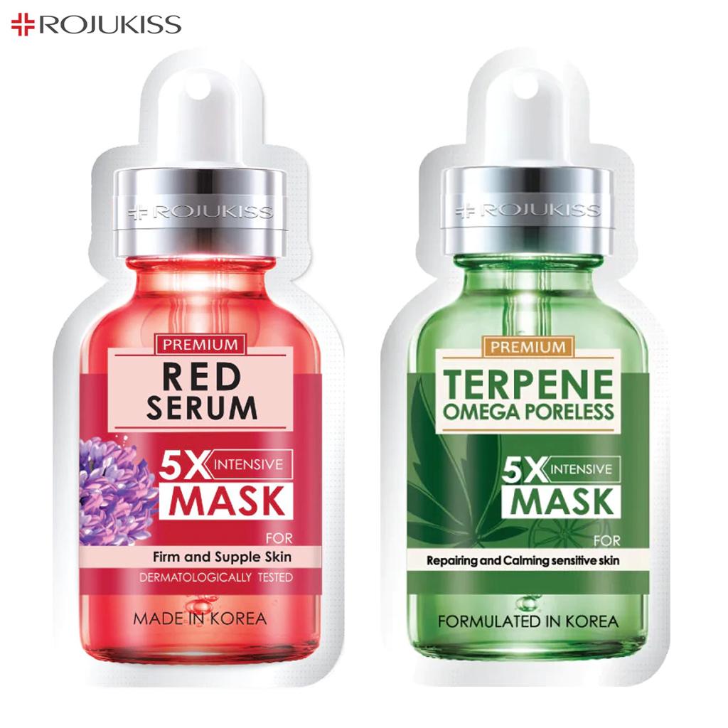 Rojukiss Акне/Укрепляющая/Красная сыворотка/Глута/HYA/Омега/Идеальная/Восстанавливающая/Белая/Цинковая интенсивная маска без пор 5X 25 мл - Thai Skincare