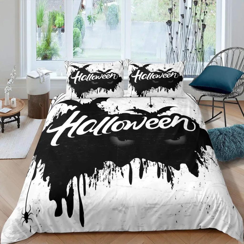 Halloween Flying Vampire Bedding Set Bats Duvet Cover Witchcraft Magic Comforter Cover Single Double King Polyester Quilt Cover