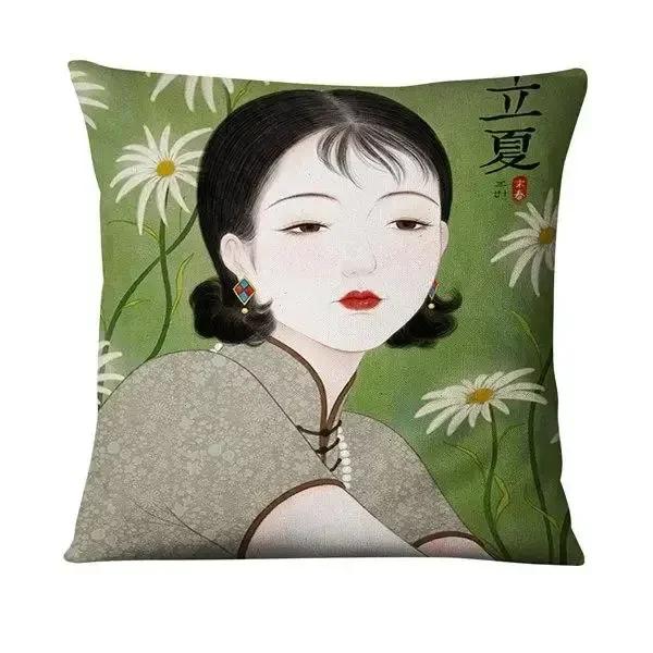 Neoclassical Girl Art Print Decorative Throw Pillow Cover Home Decor Bedroom Room Living Room Sofa Cushion Cover