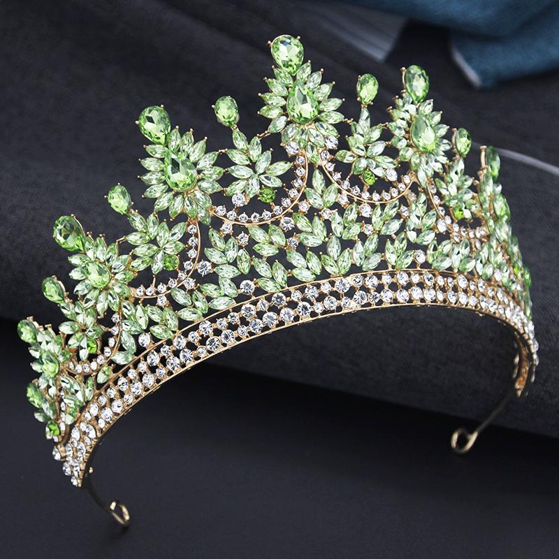 Baroque Luxury Queen Crystal AB Tiaras Crown For Bridal Women Girls Wedding Diadem Princess Party Hair Dress Jewelry