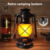 USB Rechargeable Vintage Style LED Camping Light Lightweight Horse Lantern Hanging Tent Light Outdoor Use Kerosene 3 Lighting Modes Lighting