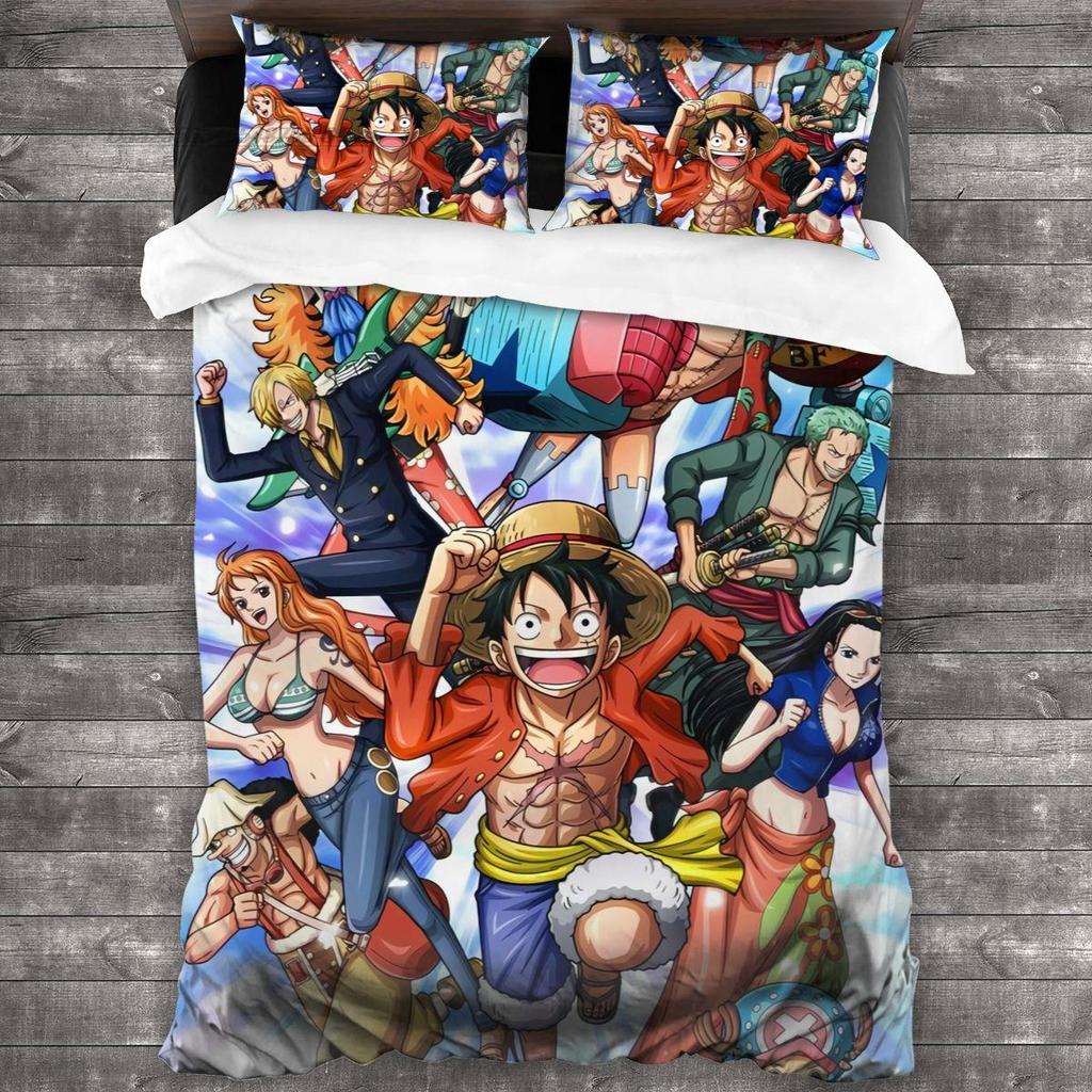Комплект постельного белья One Piece Односпальный Двуспальный Полный Queen King Размер Комплект постельного белья для взрослых Детей Спальня Комплекты с пододеяльником Комплект простыней размера Queen