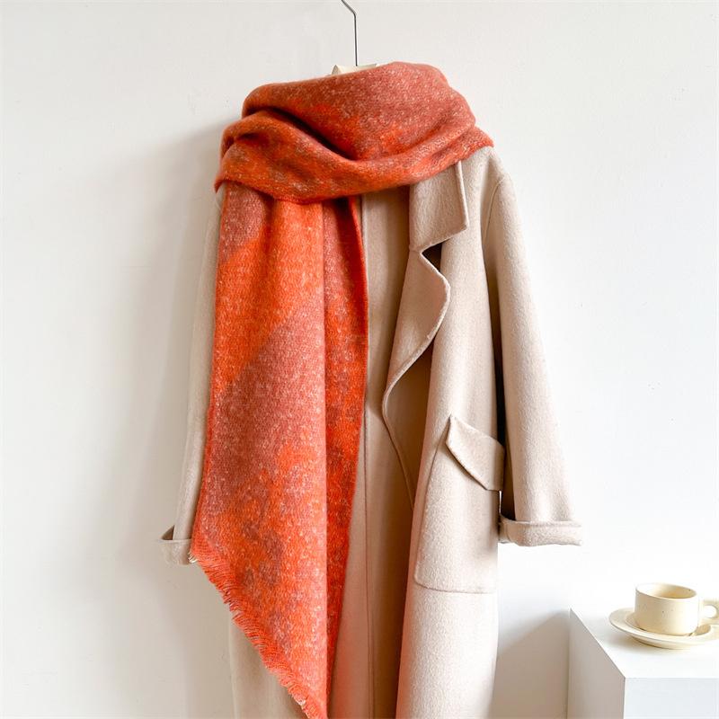New Thickened and Elongated Winter Scarf Cashmere Feeling Shawl and Wraps Pashmina Neckerchief Bufanda Female Poncho 48Colors