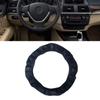1Pc Universal Black Car Steering Wheel Cover Quality Leather Breathable Anti-slip 15''/37-38cm Car Interior Accessories