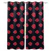 Дешевые красные благоприятные облака на черном фоне с принтом, занавески для гостиной, спальни, полиэстеровая ткань, домашний декор, 2 шт.