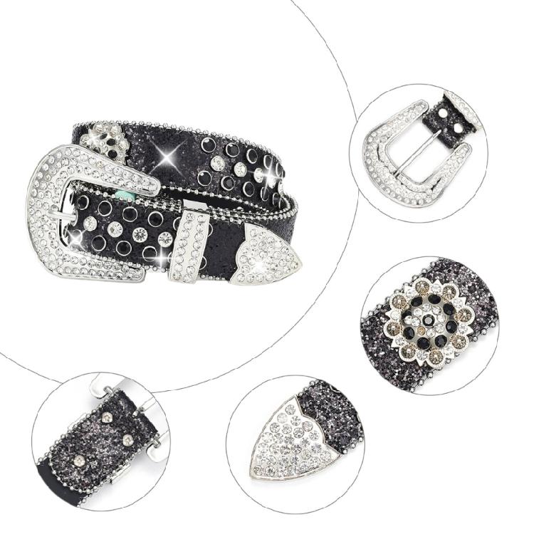 Ремень с блестками и стразами для взрослых и подростков Уличный стиль Пояс для брюк Blingbling Поясной ремень Рокерское украшение на талию
