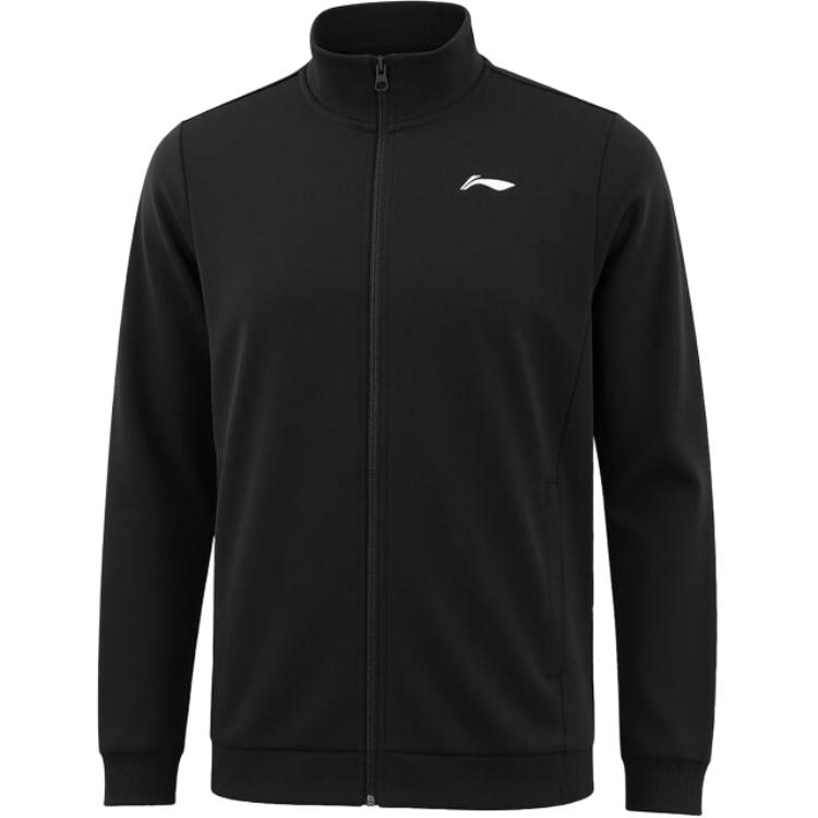 Li Ning Повседневная спортивная одежда Мужская Черная С воротником-стойкой Умеренная AWEV035-1