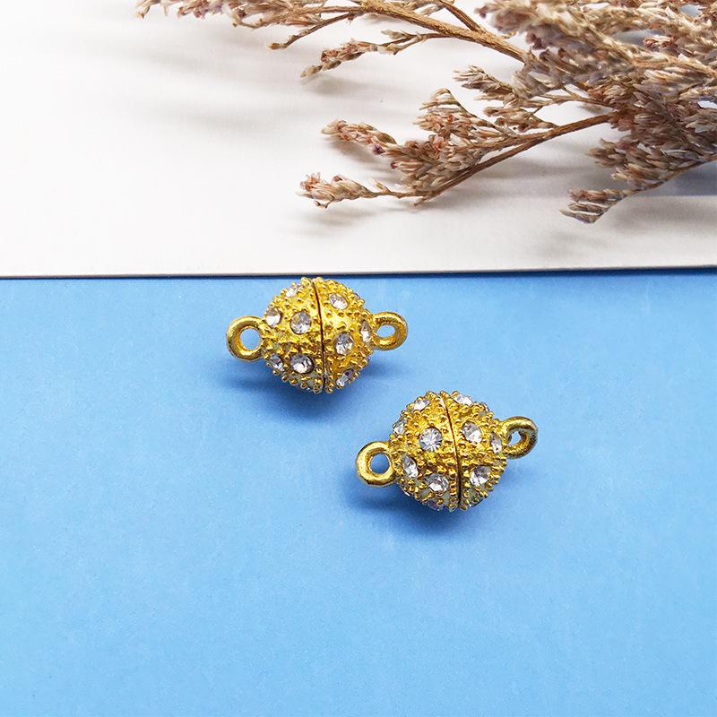 Золотая цилиндрическая магнитная пряжка для самодельных украшений ручной работы - пряжка для соединения ожерелья и браслета