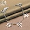 925 Sterling Silver Clover Flower Pendant Bracelet Chain Fashionable Wedding Jewelry