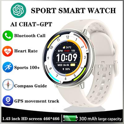 SACOSDING Женские умные часы ChatAI-GPT Встроенный GPS Движение Компас Часы Звонок по Bluetooth Голосовой помощник Мониторинг здоровья Смарт-часы Мужские