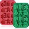 Silicone Christmas Chocolate Molds Snowflake Xmas Tree Gingerbread Man Candy Cookie Moulds DIY Baking Tool New Year Cake Decor