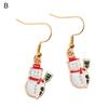1 пара висячих серег Рождественская елка Снеговик капает масло Серьги Санта-Клауса ювелирный аксессуар