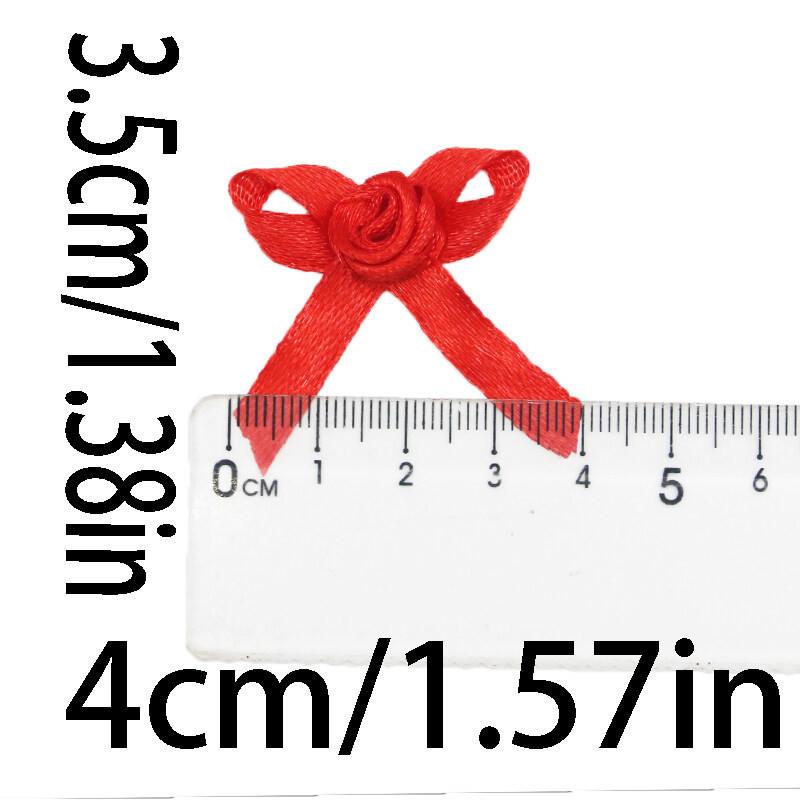 (50pcs / мешок) 3,5*4 см Розовые Полиэстеровые Ручной Работы Односторонние Банты для Рождественской Упаковки Подарков Однотонные Банты для Аксессуаров для Волос