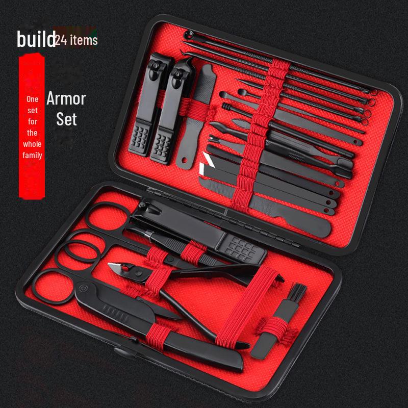 24-Piece Nail Clippers Set with Ear Picks and Pedicure Tools - High-Quality and Ready-Made Full Set