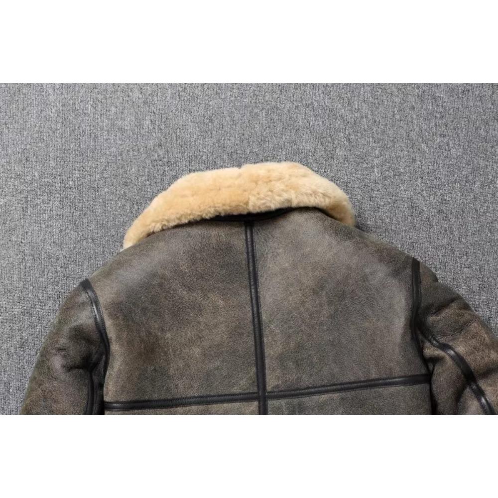 Китайский размер теплое пальто B3 Flight Coat для мужчин натуральная овчина меховая куртка мужская настоящая овчина шуба зима