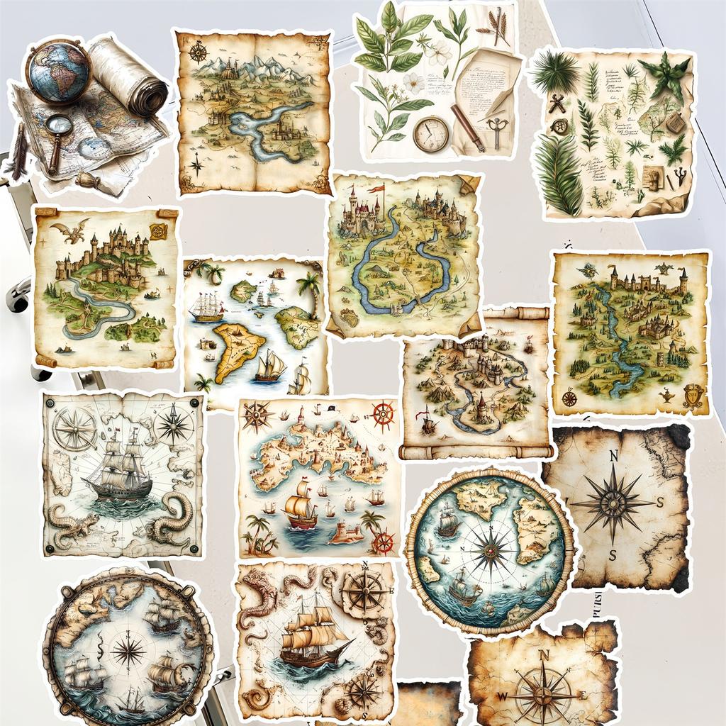 20pcs Cute Self-made Vintage European style navigation map Scrapbooking Stickers /decorative Sticker /DIY Craft Photo Albums