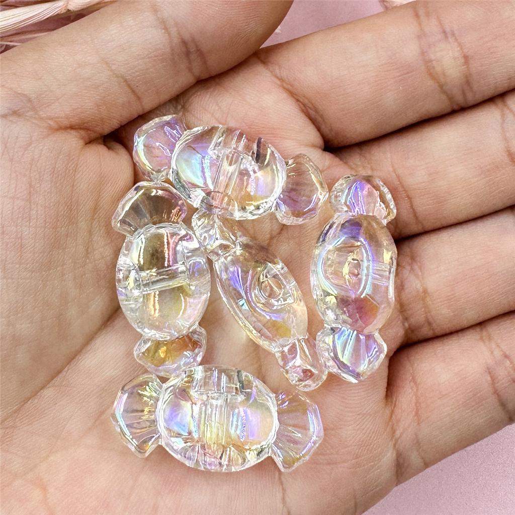 Home Party Supplies Materials DIY Bracelet 5pcs 14.5*31mm Jewelry Accessories Candy Loose Beads Transparent Jewelry Making Mobile Phone Chain