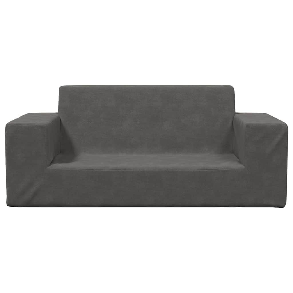 Kids Sofa 2 Seater Anthracite Soft Plush