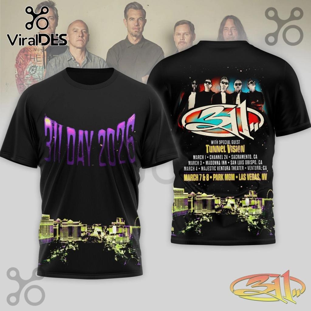 Hot 311 Day 2026 Tour 3D T-Shirt All Size T-Shirt N05.317