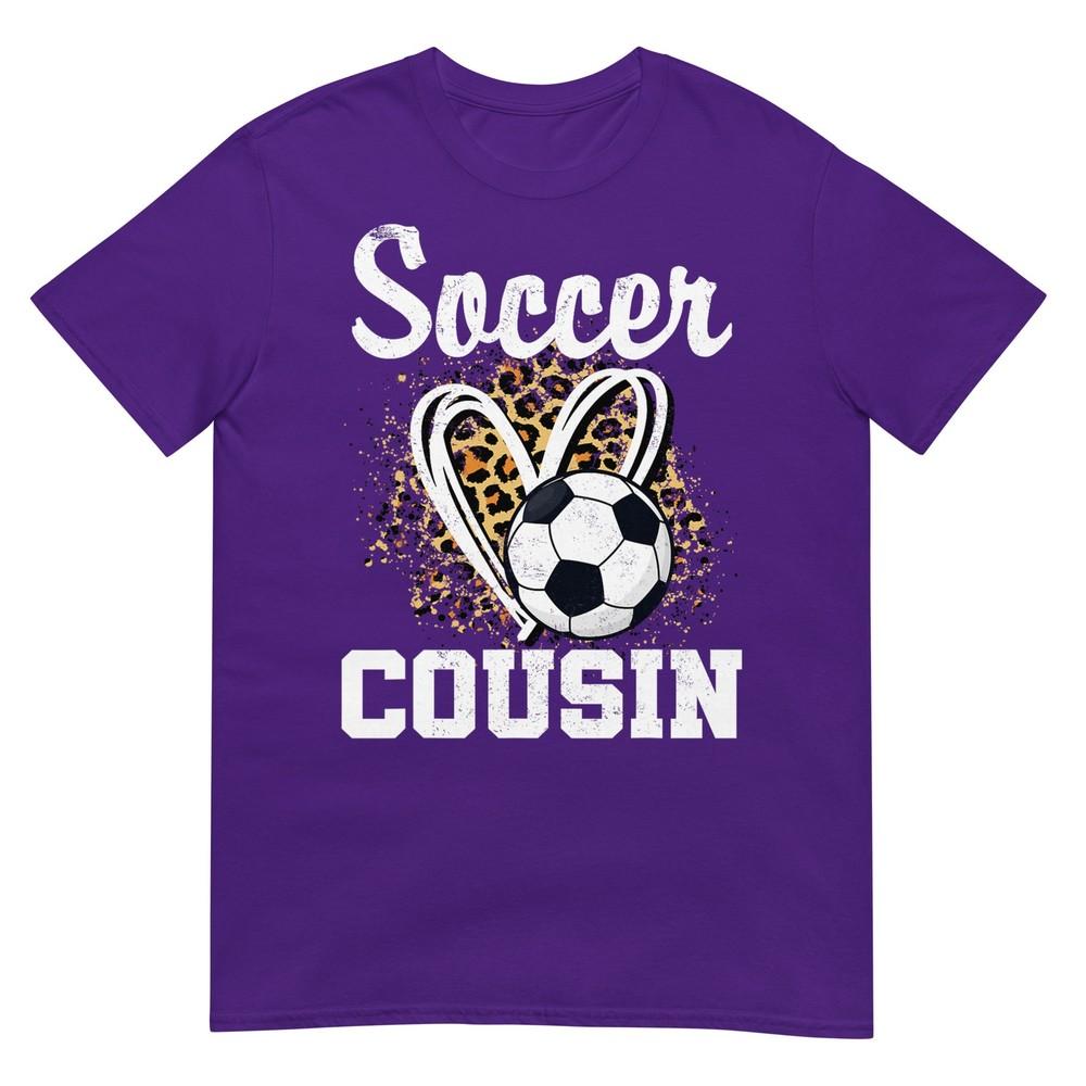 Soccer Cousin Leopard Heart Tshirt