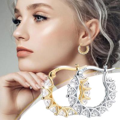 Модные французские кружевные серьги с цирконием, U-образные серьги, женские аксессуары