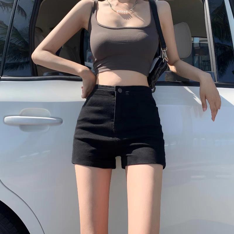 Джинсовые шорты женские A-word брюки обтягивающие летние с высокой талией тонкие Spice Girl Wind Outside Wear прямые эластичные брюки